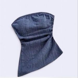 COPY - Elegant Blue Strapless Tank Top